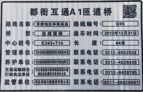 橋梁信息反光膜標(biāo)志牌